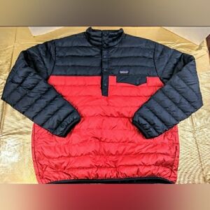 Patagonia Jacket Men's XL Blue & Red Snap T Duck Down Puffer Puffy Color Block